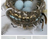 PATTERN-BOOKLET. A Knit & Felt Wool Bird Nest and Eggs Pattern