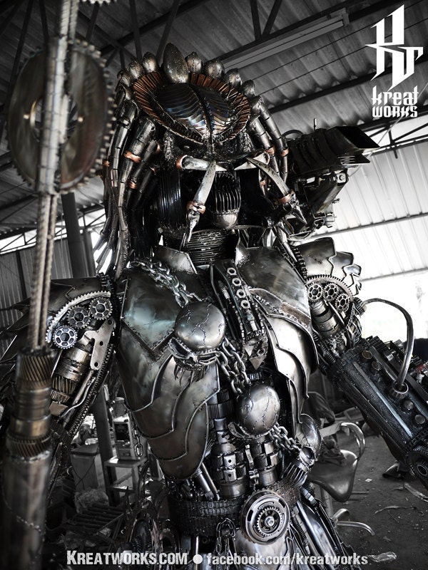 Steampunk Recycled Metal Brutal Hunter (made-to-order)