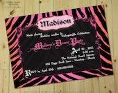 ZEBRA CHIC Invitation - Personalized DIY Printable Bachelorette Party Invite Il_170x135