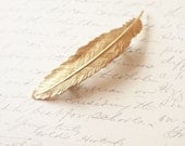 Gold Feather Barrette Gold Feather Hair Clip Feather Hair Accessories Rustic Nature Inspired Grecian Hair Accessories Cute Adorable Elegant