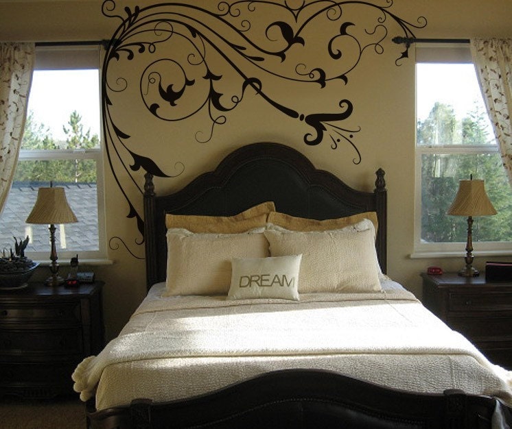 Vinyl Wall Decal Sticker Flower Vines Floral Edge Large 72x55 item 362A