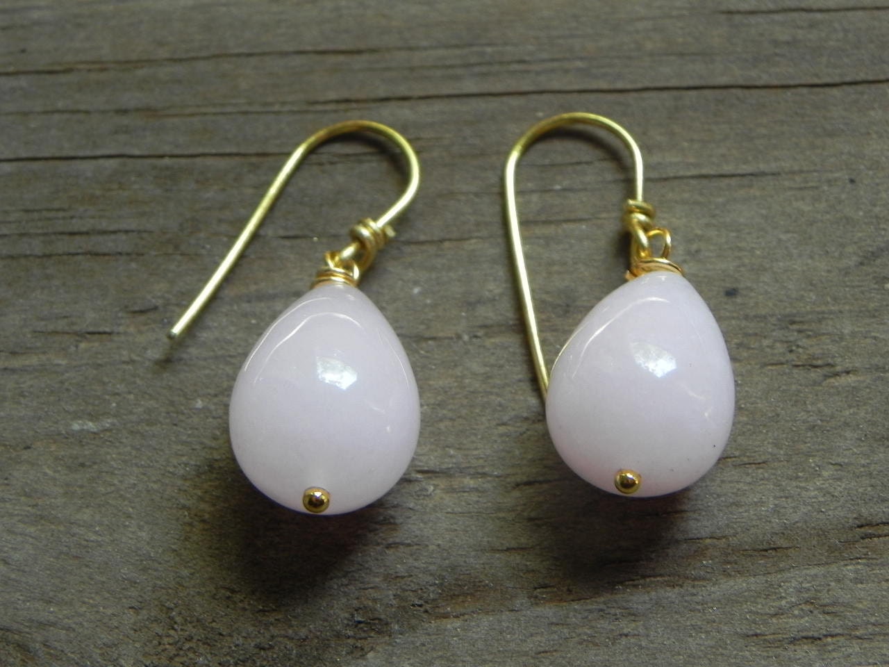 Rose quartz drop earrings, semi precious gemstone drop earrings, drop earrings, pink stone earrings