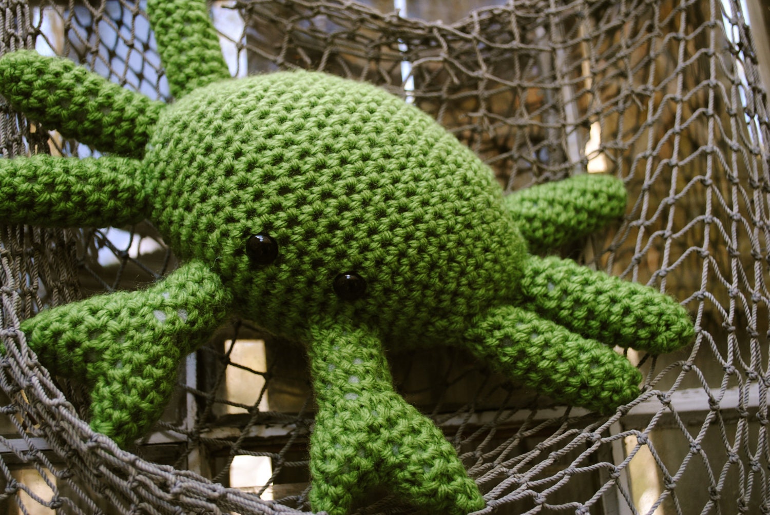 Woolie Green Crab Hand Crocheted Plush