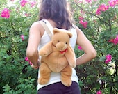 Vintage Teddybear Child's Backpack with Adjustable Straps