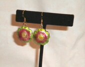Pretty Pink Flower Earrings