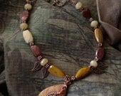 Mookite Jasper with Copper and Picaso Jasper Pendant Necklace