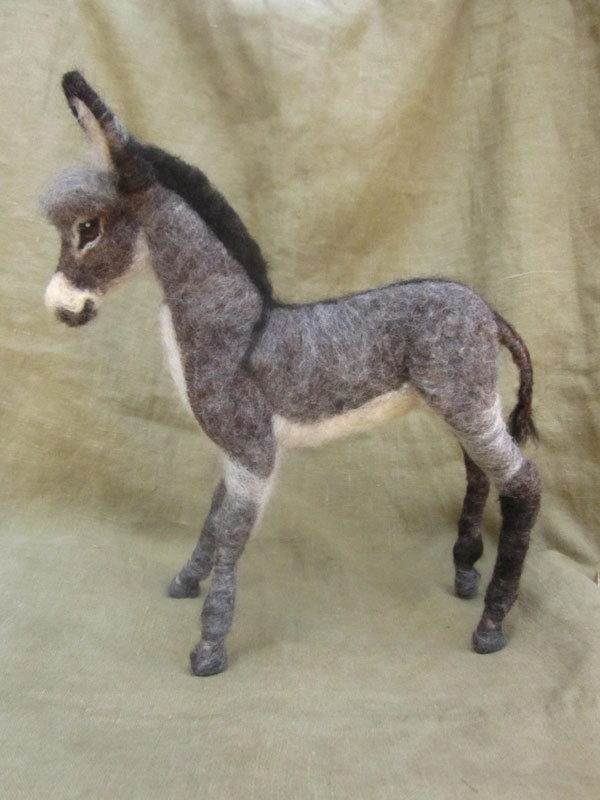 Needle felted donkey felted farm animal