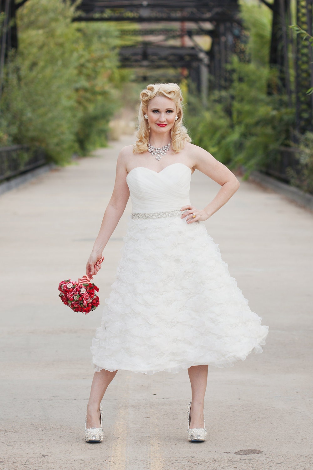Retro Style Short Wedding Dress - Sherry Darling