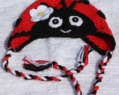 Crochet Little Ladybug Earflap Hat