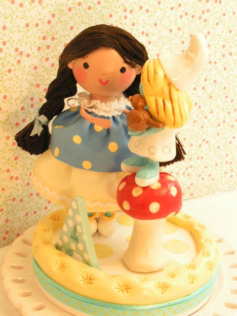 A Sweetiepie Cake Topper-- Smurfette Birthday