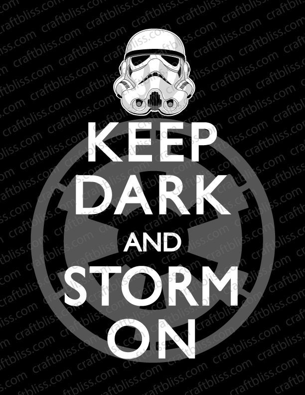 Stormtrooper Keep Calm and Carry On Inspired Digital Download for Printing 8.5 x 11 Choose Black or White Il_570xn