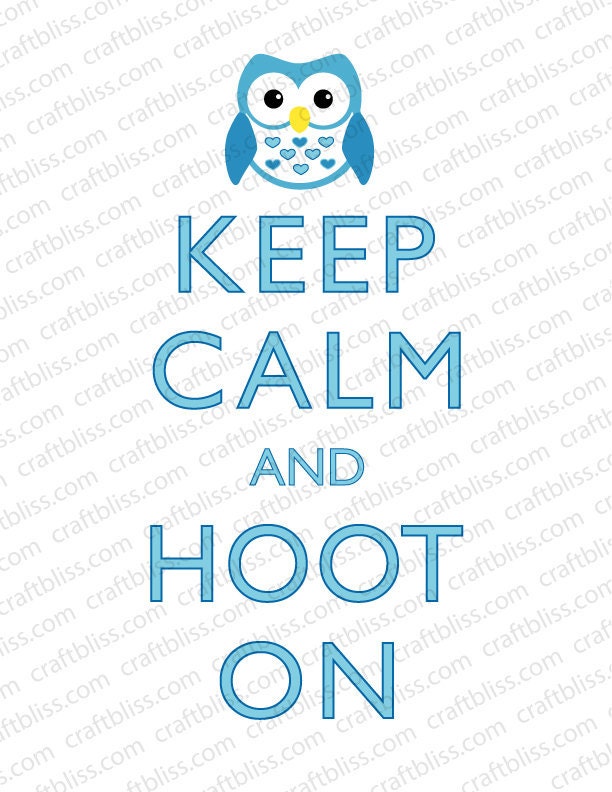 Decorative Boy Owl Hoot On Keep Calm and Carry On Inspired Digital Download for Printing 8.5 x 11 Il_570xn