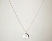 Silver Button Necklace - Handmade Pendant with Chain in Sterling Silver - Arts & Crafts - Gift for the Crafty Person