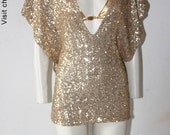 Party Dress Kaftan Sequin Gold Summer Dress Tunic 2040 Chrisst Chrisst Unique Fashion SPECIAL ETSY PRICE