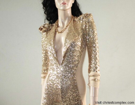 Catsuit Gold Sequin K Pop Super Hero Cosplay Costume Fashion Bodysuit - Unique Fashion - SPECIAL ETSY PRICE