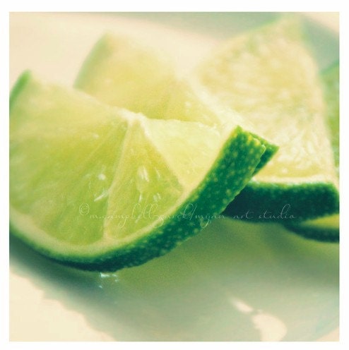 still life, food photography, lime slices photograph, i'm a lime girl myself, green citrus kitchen decor summer drinks fine art print 5x5