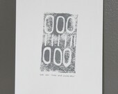 Industrial Decor Steel Gray linocut PRINT - Steel Gray Lines and Circles 9x12