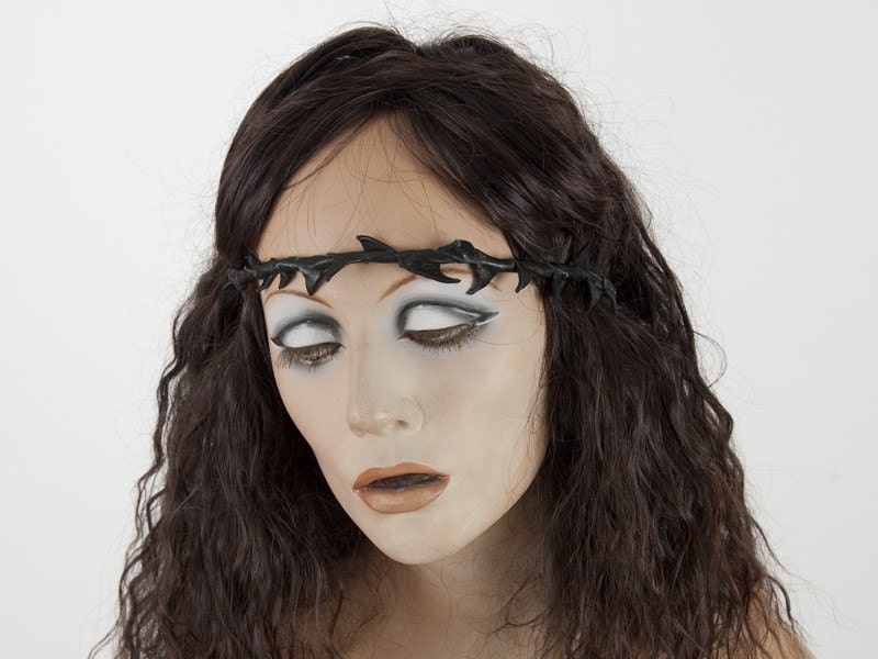 Crown of thorns leather headband and necklace