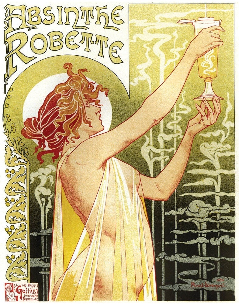 8x10 Vintage French Advertisements Absinthe Robette Poster. Art Nouveau - 022