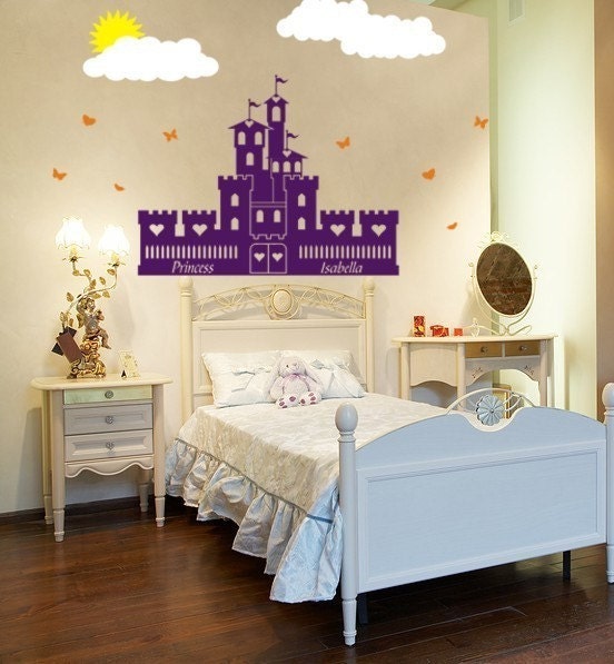 Princess Castle Girls Baby Nursery Vinyl Decal // Personalize