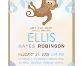 Custom Birth Print-Monkey-8x10