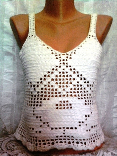 Hand Crochet 100% Cotton White Top Tank Halter Wedding Top Beachwear Women Spring Summer Clothing