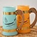 Vintage Tiki Mugs - Tropical Siestaware Cocktail Glasses - Turquoise and Mango