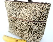 Lunch Bag Tote Insulated Large in Leopard Print