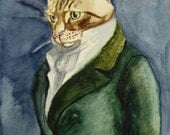 Custom Portrait - Watercolor -Pet with Costume or Theme