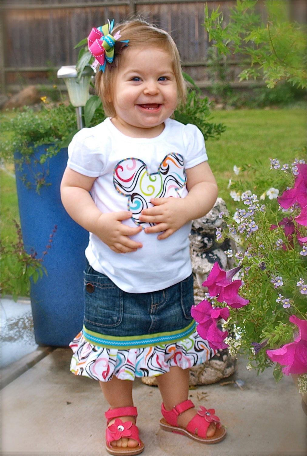 Custom Boutique Disney Vacation Girls Baby Toddler Swirl Rainbow color retro applique MICKEY MINNIE MOUSE Shirt or Tank Top