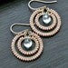 Handmade pink earrings, seed bead, beaded earrings, wire wrapped, hoop earrings, 14k gold filled, Mimi Michele Jewelry