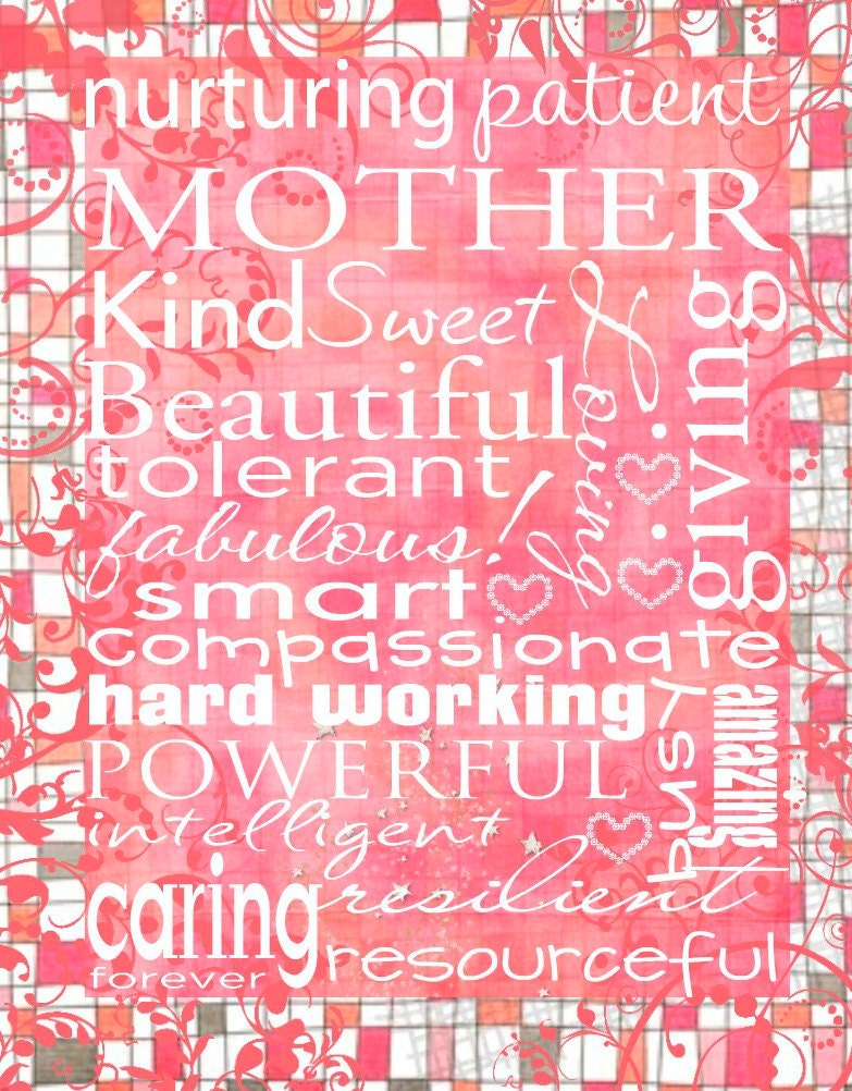 MOTHER Subway Contemporary 11x14 Word Art Prints - Motivational Mom - Art Poster