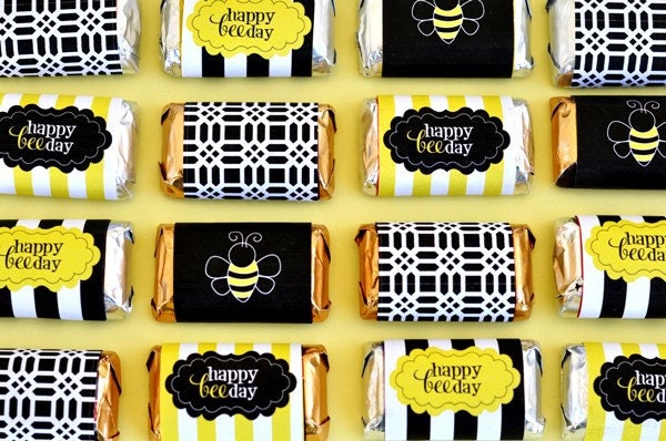 Bee Party PRINTABLE Candy Bar Wrappers (INSTANT DOWNLOAD) from Love The Day Il_570xn