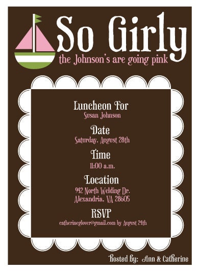 So Girly Baby Shower PRINTABLE Party Invitation by Love The Day Il_570xn