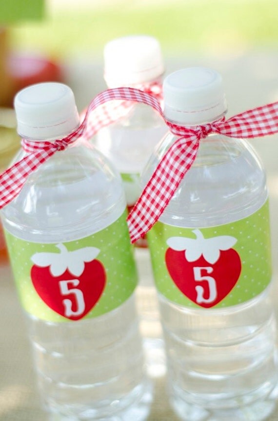 Strawberry Party PRINTABLE Drink Labels from Love The Day Il_570xn