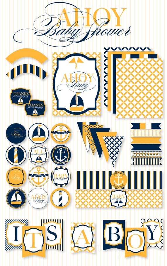 Nautical Baby Shower PRINTABLE Party Full by Love the Day Il_570xn