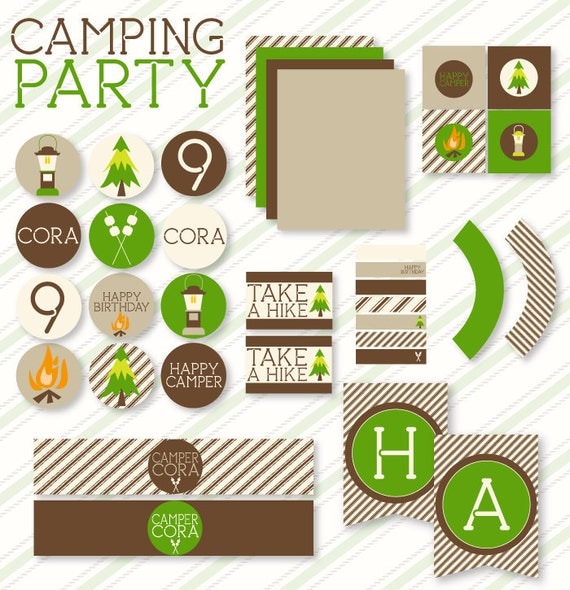 Camping Party PRINTABLE Full Collection by Love The Day