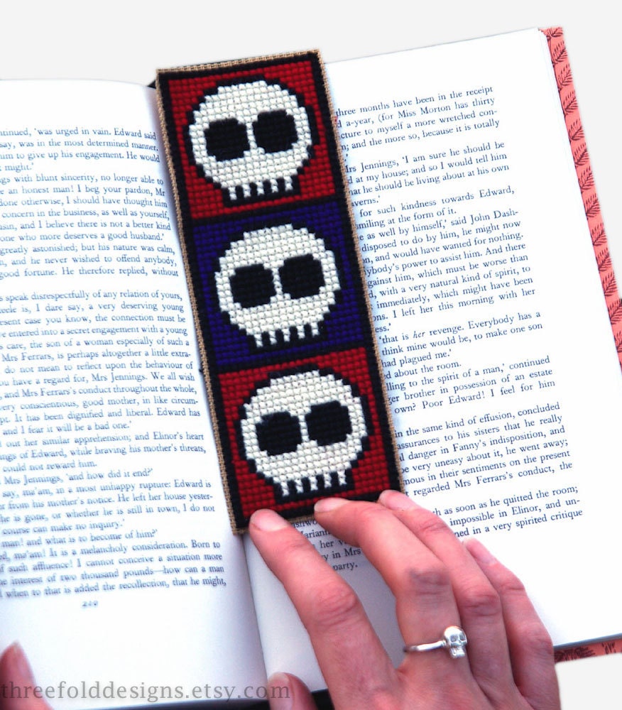 Skulls Cross Stitch Kit Bookmark