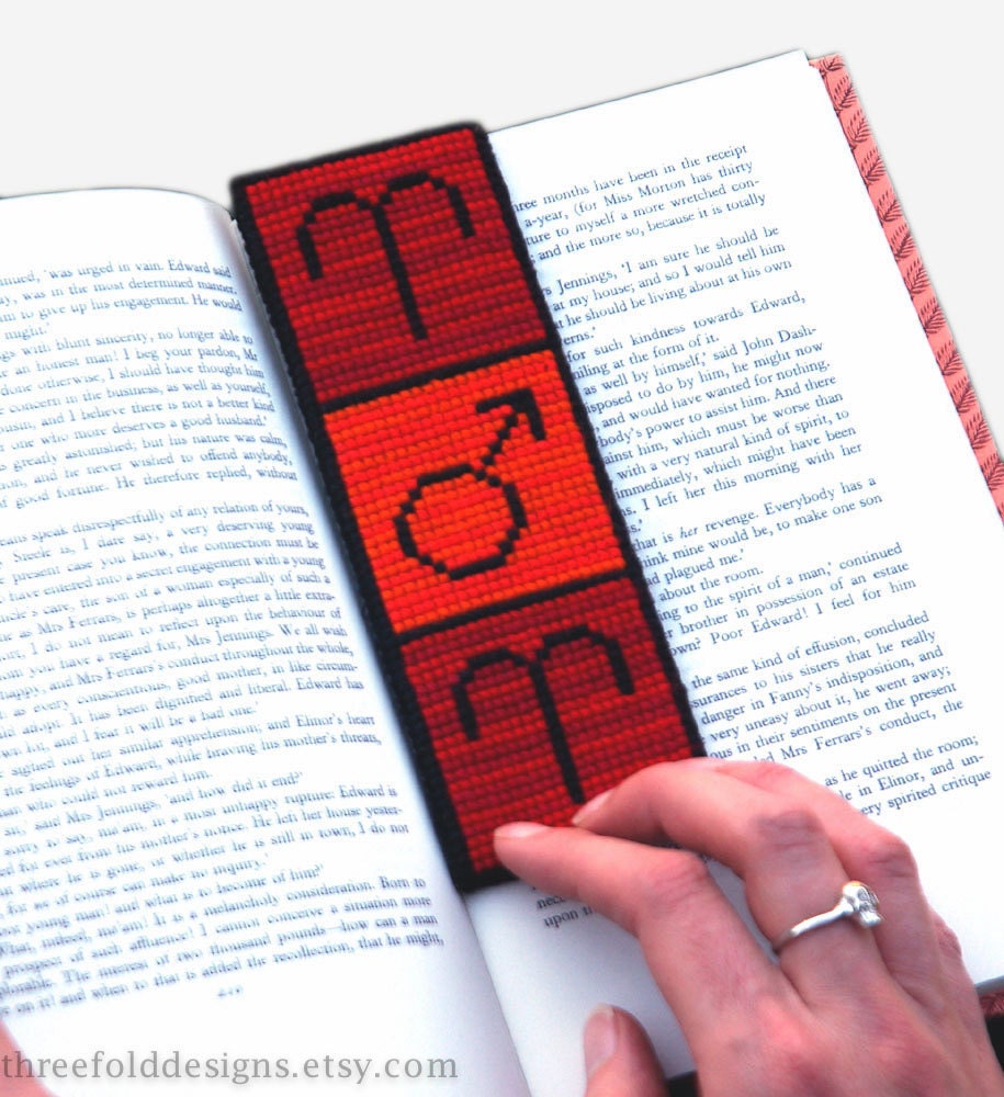 Aries Cross Stitch Kit Astrology Zodiac Bookmark