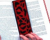Leopard Print Cross Stitch Pattern PDF Red Bookmark