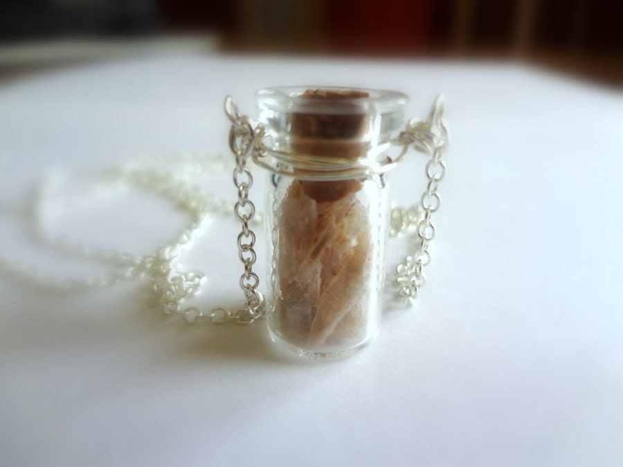 Desert Rose fragments. vial necklace