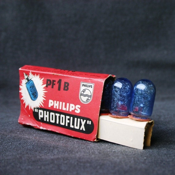Photoflux blue bulbs. Vintage photography lights.
