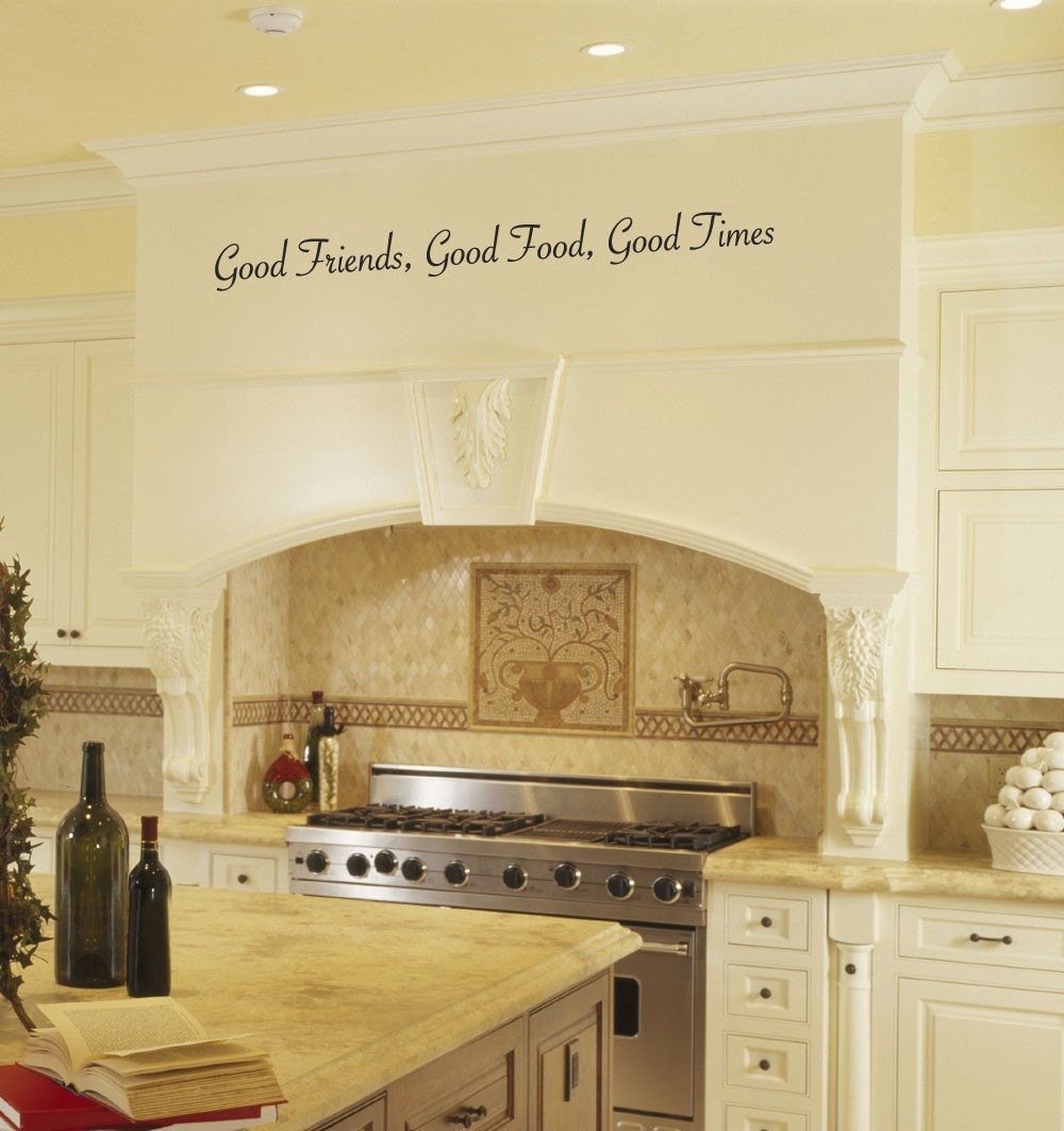 Good Friends Good Food Good Times Kitchen Wall Decals by Katazoom