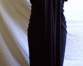 Ready to Ship Black Long Dress with V neck/long sexy dress/drape dress/elegant racer back dress/handmade/all sizes