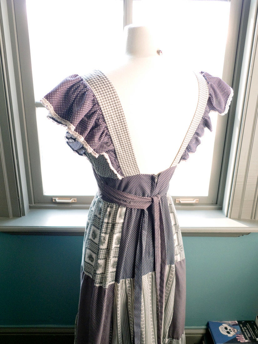 Kindred spirit... Vintage Young Edwardian patchwork calico maxi prairie dress
