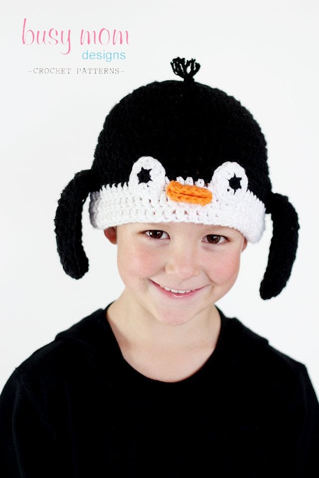 CROCHET Hat PATTERN - Penguin Beanie - ALL sizes included from preemies to adults - Easy - pdf