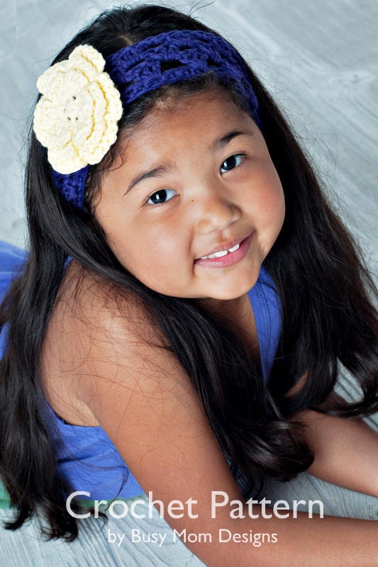 CROCHET HEADBAND PATTERN - "A Touch of Spring" - All sizes: Baby, child, teen, adults - Easy - pdf 303