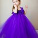 Purple Flower Girl Tutu Dress with Customizeable Accents