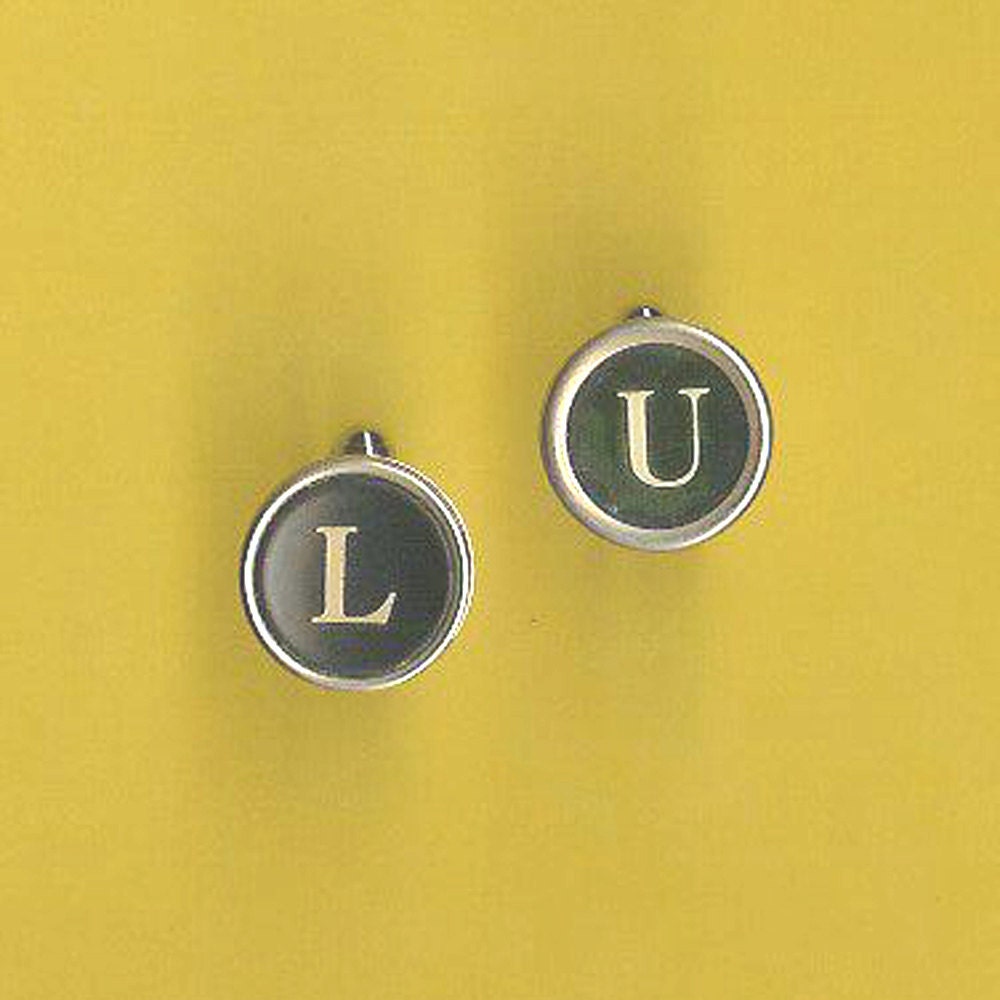 Typewriter Key Cufflinks - With your initials