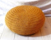 Floor Cushion Crochet - mustard